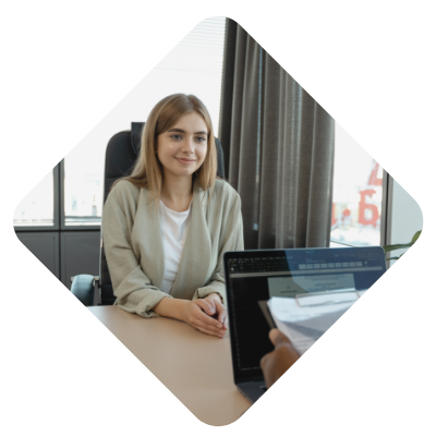 Young woman having job interview